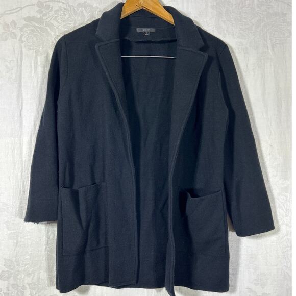 J Crew Cardigan Sweater Small Black Merino Wool Re Imagined Jacket - Picture 1 of 10